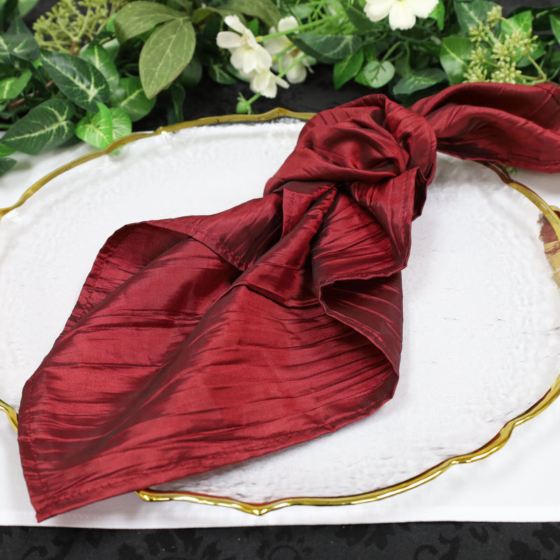 Taffeta Dinner Napkins 20x20 Burgundy