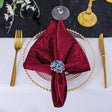 Crushed Velvet Dinner Napkin Sample 20x20 Burgundy