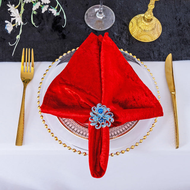 Velvet Dinner Napkin Sample 20x20 Red