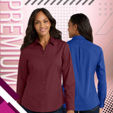 Port Authority® Women's Long Sleeve Carefree Poplin Shirt Lightweight Breathable Professional Top