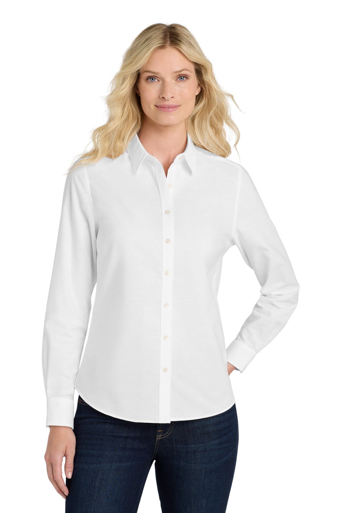 Port Authority® Women's SuperPro Oxford Shirt Wrinkle Resistant Stain Release Professional Top