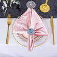 Crushed Velvet Dinner Napkin Sample 20x20 Blush Pink