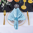 Crushed Velvet Cloth Dinner Napkins 20x20 Baby Blue