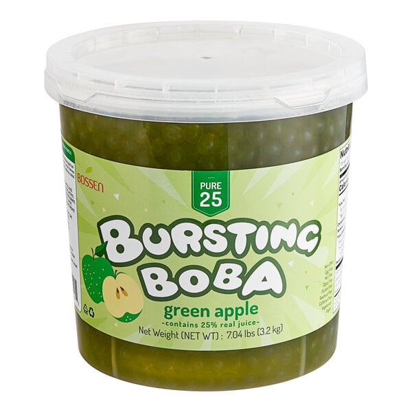 Bossen Pure25 Green Apple Bursting Boba 7.04 lb. - 4/Case