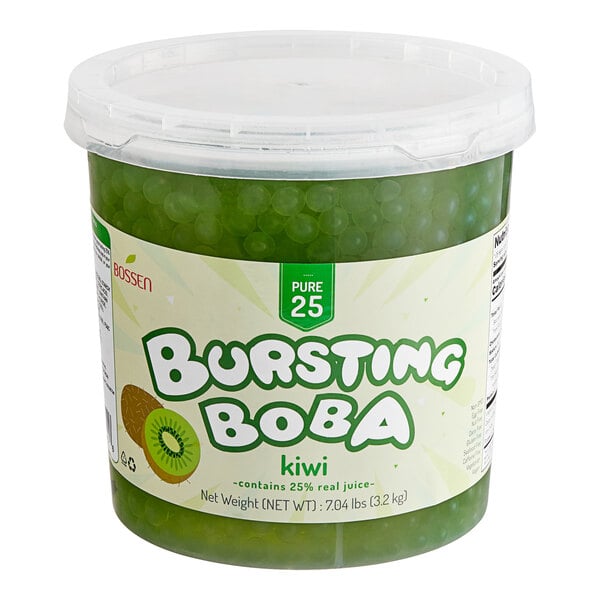 Bossen Pure25 Kiwi Bursting Boba 7.04 lb. - 4/Case