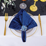 Velvet Cloth Dinner Napkins 20x20 Navy Blue