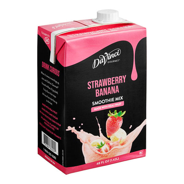DaVinci Gourmet Strawberry Banana Real Fruit Smoothie Mix 48 fl. oz. - 6/Case