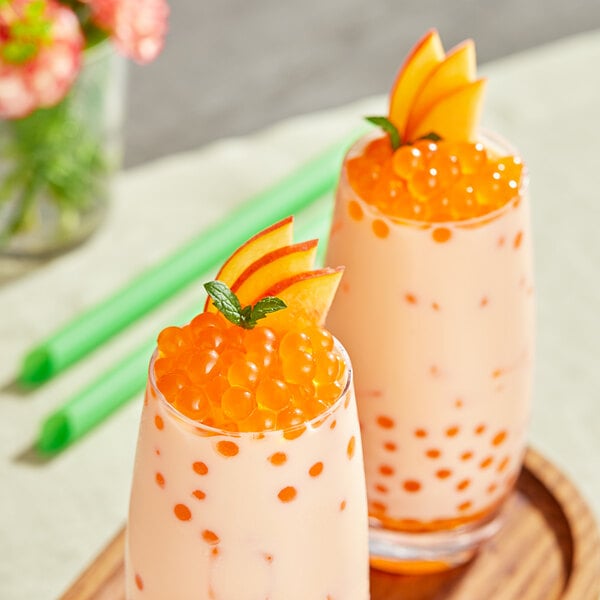 Bossen Pure25 Peach Bursting Boba 6.6 lb. Bag - 5/Case