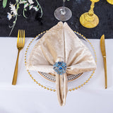 Crushed Velvet Dinner Napkin Sample 20x20 Champagne