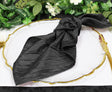 Accordion Crinkle Taffeta Cloth Dinner Napkin Sample 20x20 Black