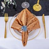 Crushed Velvet Dinner Napkin Sample 20x20 Copper