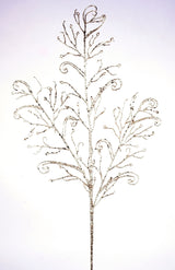 34" Champagne Glitter Lace Leaf Spray