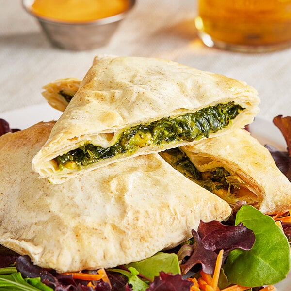 Caribbean Food Delights Unbaked Spinach and Cheese Patty 5 oz. - 50/Case