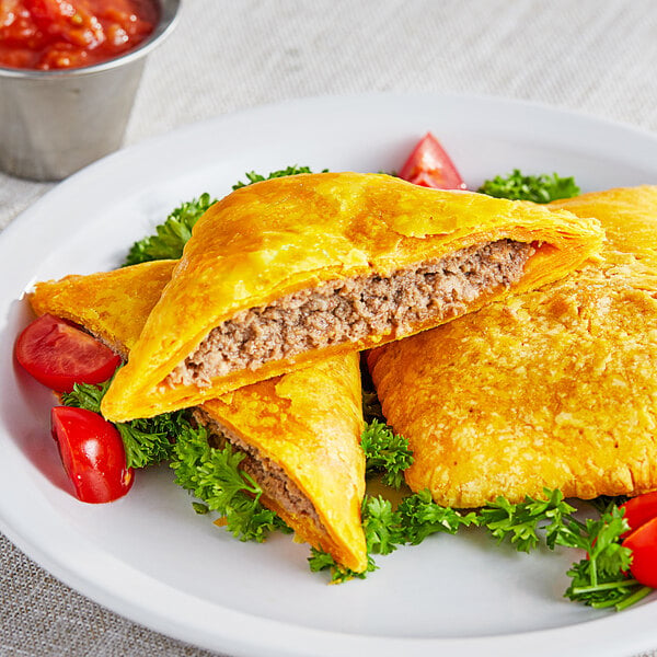 Caribbean Food Delights Baked Mild Beef Patty 5 oz. - 50/Case