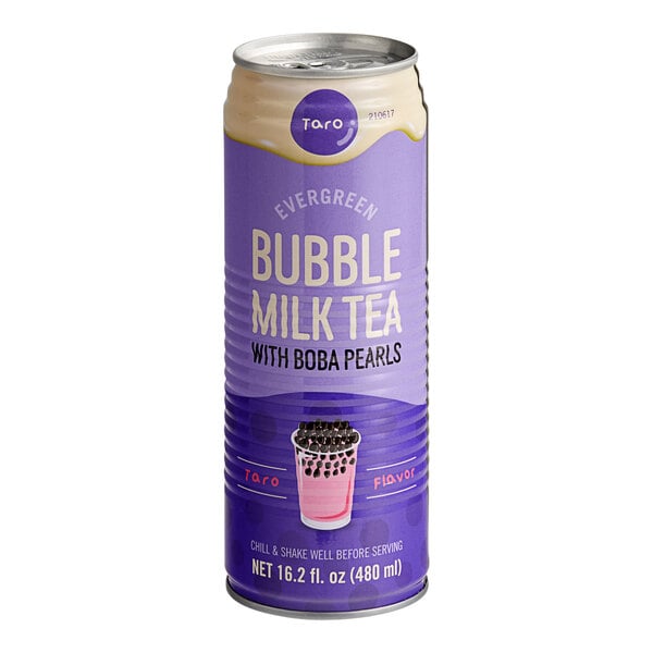 Evergreen Ready-to-Drink Taro Bubble Tea 16.2 fl. oz. - 24/Case