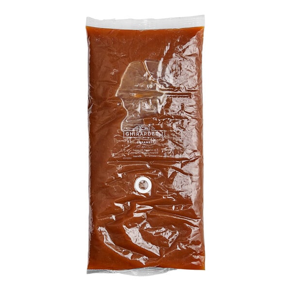 Ghirardelli Caramel Flavoring Sauce Pouch 64 fl. oz. - 6/Case
