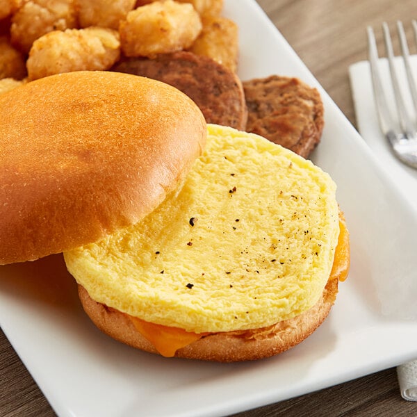 Papetti's Fully Cooked Scrambled Egg Patty 1.75 oz. - 144/Case