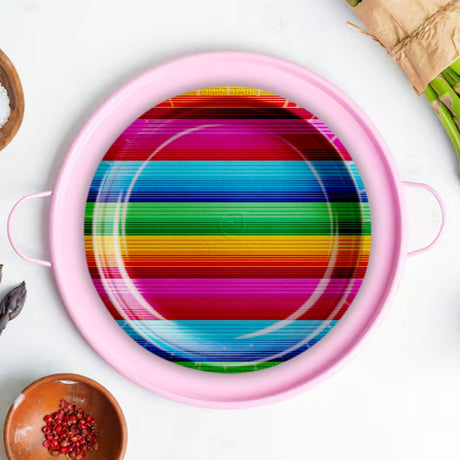 8 Count Bright Fiesta Party Paper Plates for Birthday or Colorful Dinner Events 9"