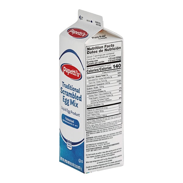 Papetti's Liquid Scrambled Egg Mix with Milk 2 lb. - 15/Case