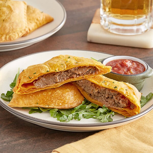 Caribbean Food Delights Unbaked Spicy Beef Patty 5 oz. - 50/Case
