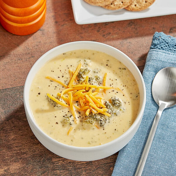 Blount Fine Foods Broccoli and Cheddar Cheese Soup 4 lb. - 4/Case