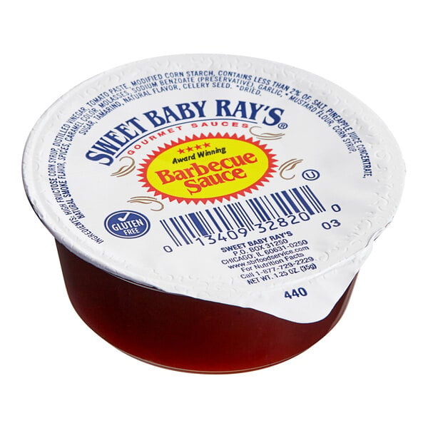 Sweet Baby Ray's Original BBQ Sauce Cup 1.25 oz. - 100/Case