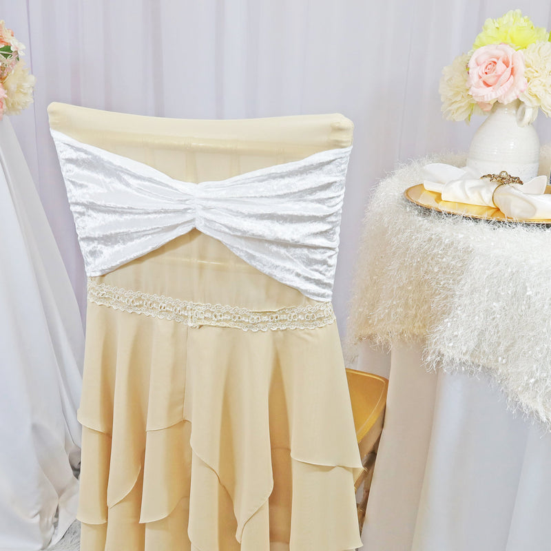 Ruffled Crushed Velvet Chair Band Sample