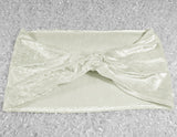 Ruffled Velvet Chair Bands Ivory 8x13
