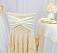 Ruffled Velvet Chair Bands Ivory 8x13