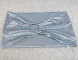 Ruffled Velvet Chair Bands Dusty Blue