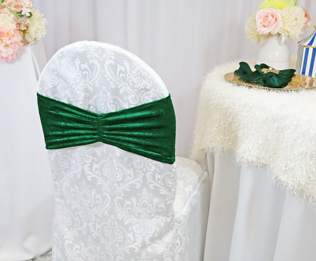 Ruffled Ice Crushed Velvet Chair Bands