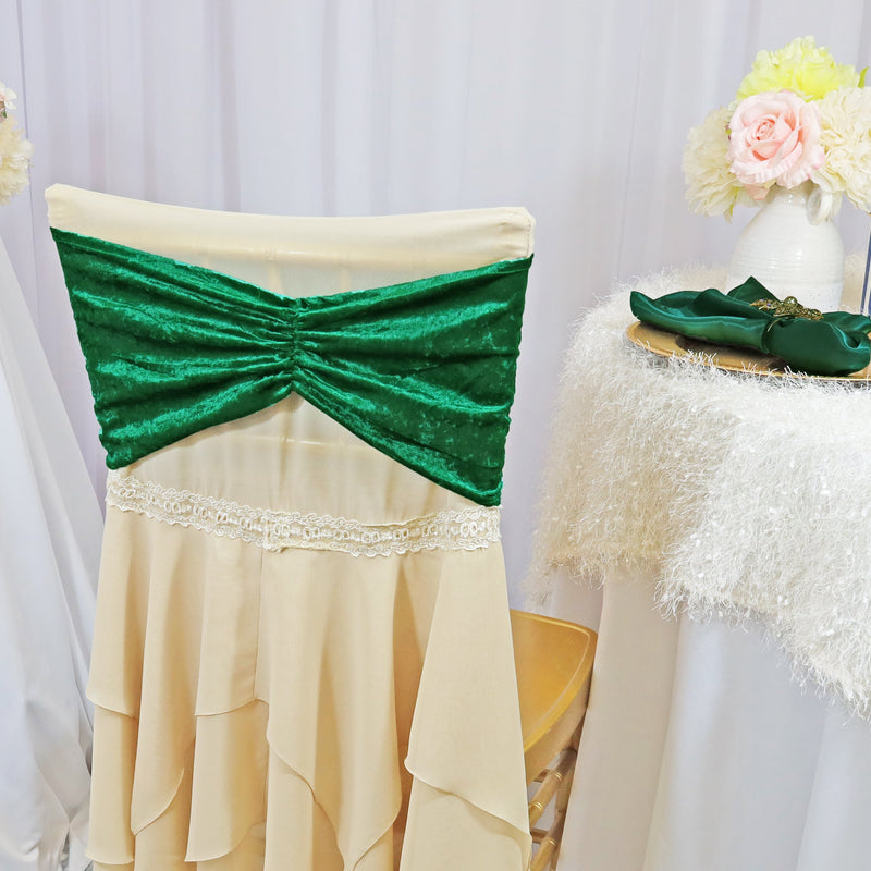 Ruffled Crushed Velvet Chair Band Sample