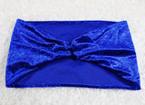 Ruffled Ice Crushed Velvet Chair Bands Royal Blue