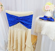 Ruffled Ice Crushed Velvet Chair Bands Royal Blue