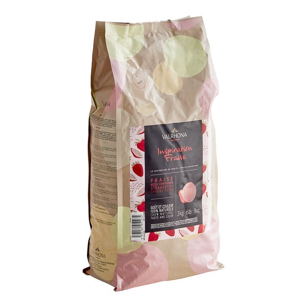 Valrhona Strawberry Inspiration Couverture Feve 6.6 lb. - 3/Case
