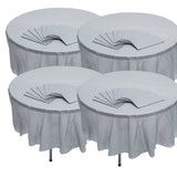 6 Ft. 10" Bulk 12ct Silver Round Disposable Plastic Tablecloths