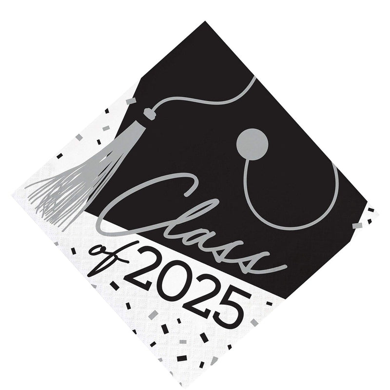 Creative Converting School Spirit White Class of 2025 Paper Dinner Napkins – 108 Count