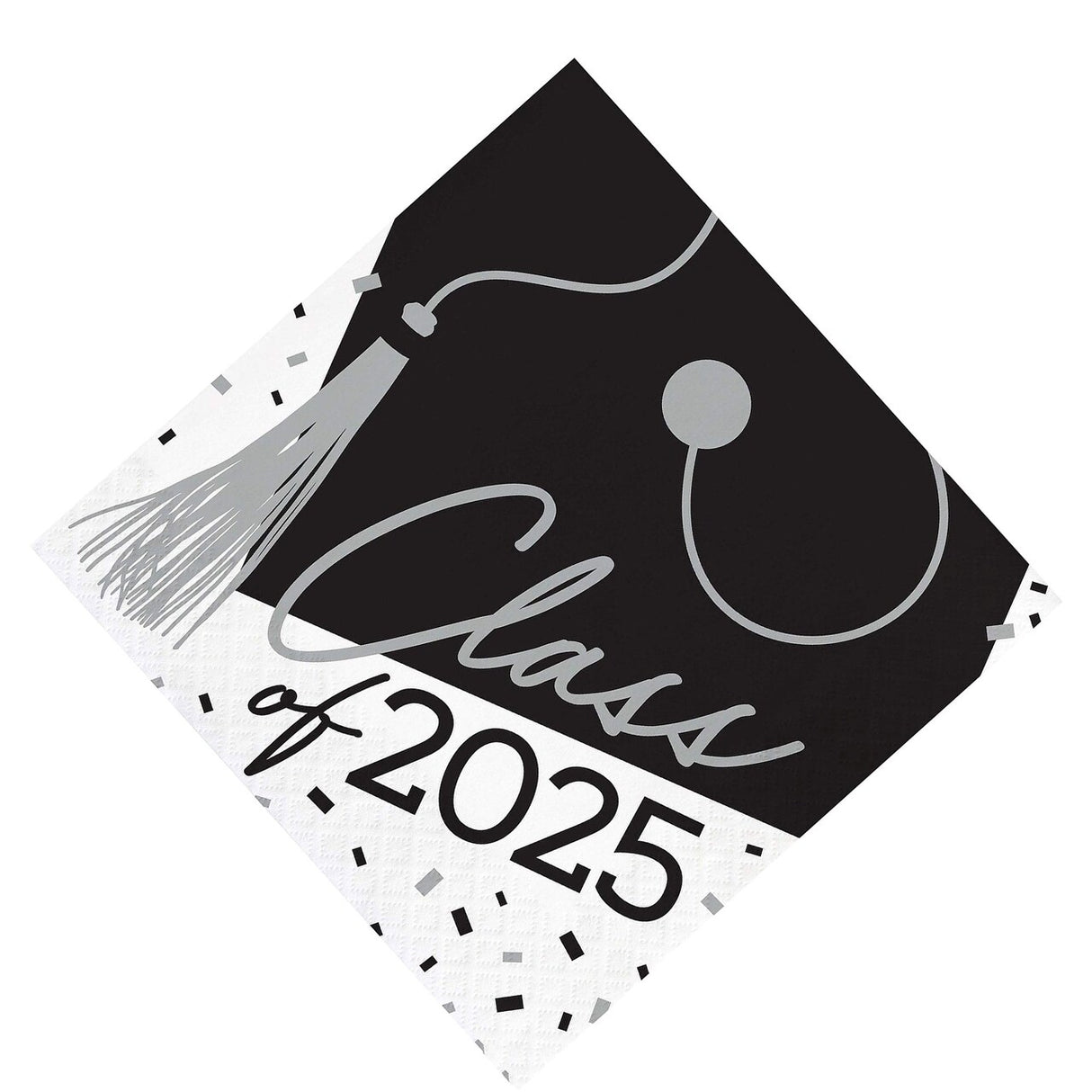 Creative Converting School Spirit White Class of 2025 Paper Dinner Napkins – 108 Count