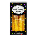 8" Bright Red Rock Candy Sticks - 10.8 oz, Pack of 18