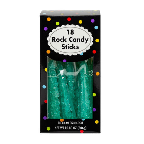 8" Bright Royal Blue Rock Candy Sticks – 10.8 oz, 18-Pack