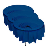 12-Pack Navy Blue 82'' Round Disposable Plastic Tablecloths – Banquet Style