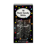 8" Black Rock Candy Sticks - 18 Pack, 10.8 oz