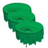 82" Bulk Pack of 12 Green Banquet-Style Disposable Round Plastic Tablecloths