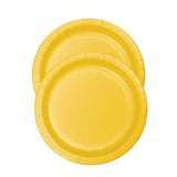 9" School Bus Yellow Round Paper Dinner Plates – 24 Count