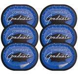 Creative Converting School Spirit Blue Graduation Oval Paper Platters – 24ct