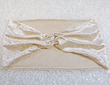 Ruffled Velvet Chair Bands Champagne 10pcs/pk