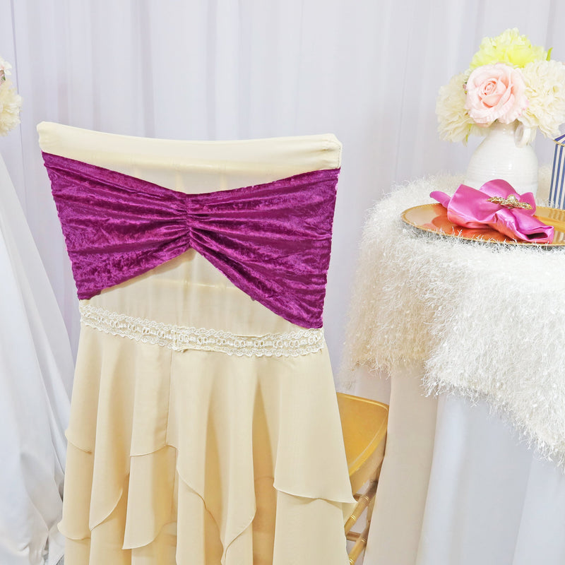 Ruffled Crushed Velvet Chair Band Sample