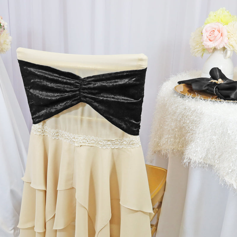 Ruffled Ice Crushed Velvet Chair Band Sample