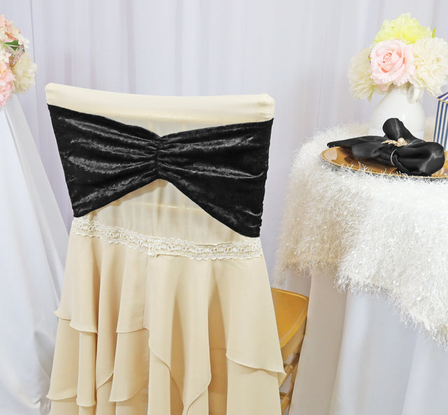 Ruffled Ice Crushed Velvet Chair Band Sample