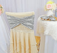 Ruffled Crushed Velvet Chair Bands Silver